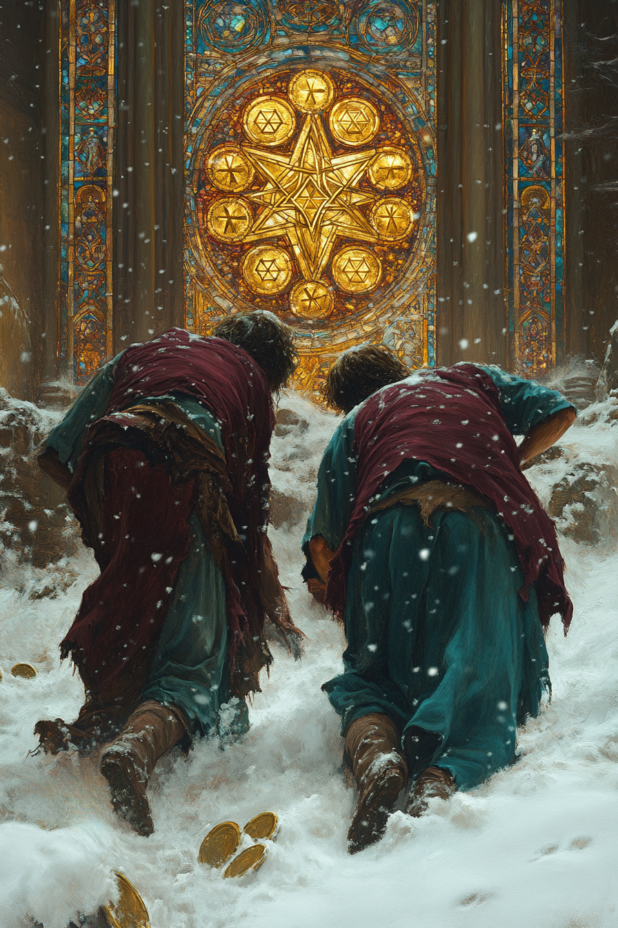 Five of Pentacles — illustration from The 4th Tarot