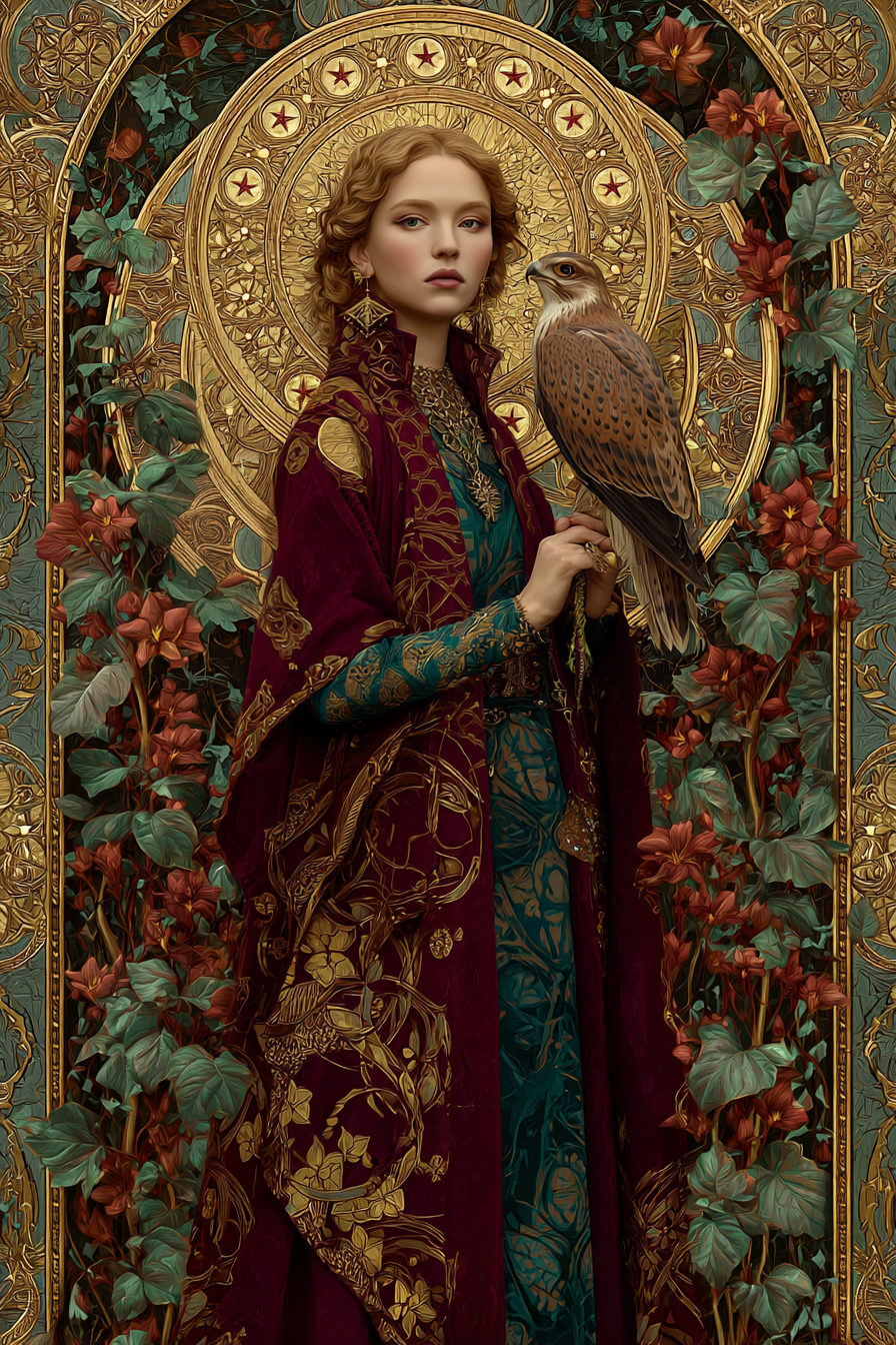 Nine of Pentacles — illustration from The 4th Tarot