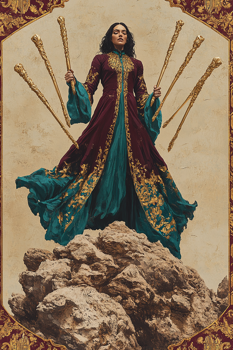 Seven of Wands — illustration from The 4th Tarot