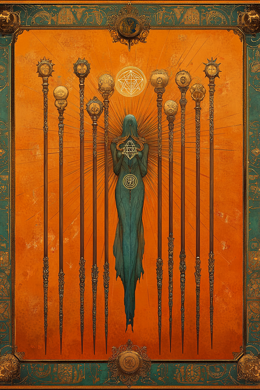 Ten of Wands — illustration from The 4th Tarot