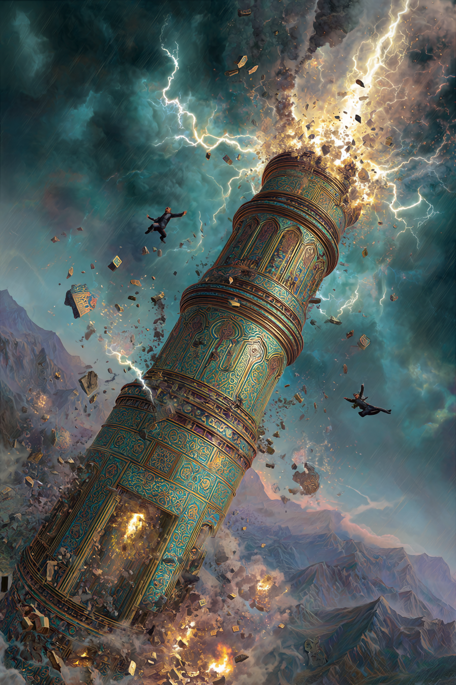 The Tower — illustration from The 4th Tarot