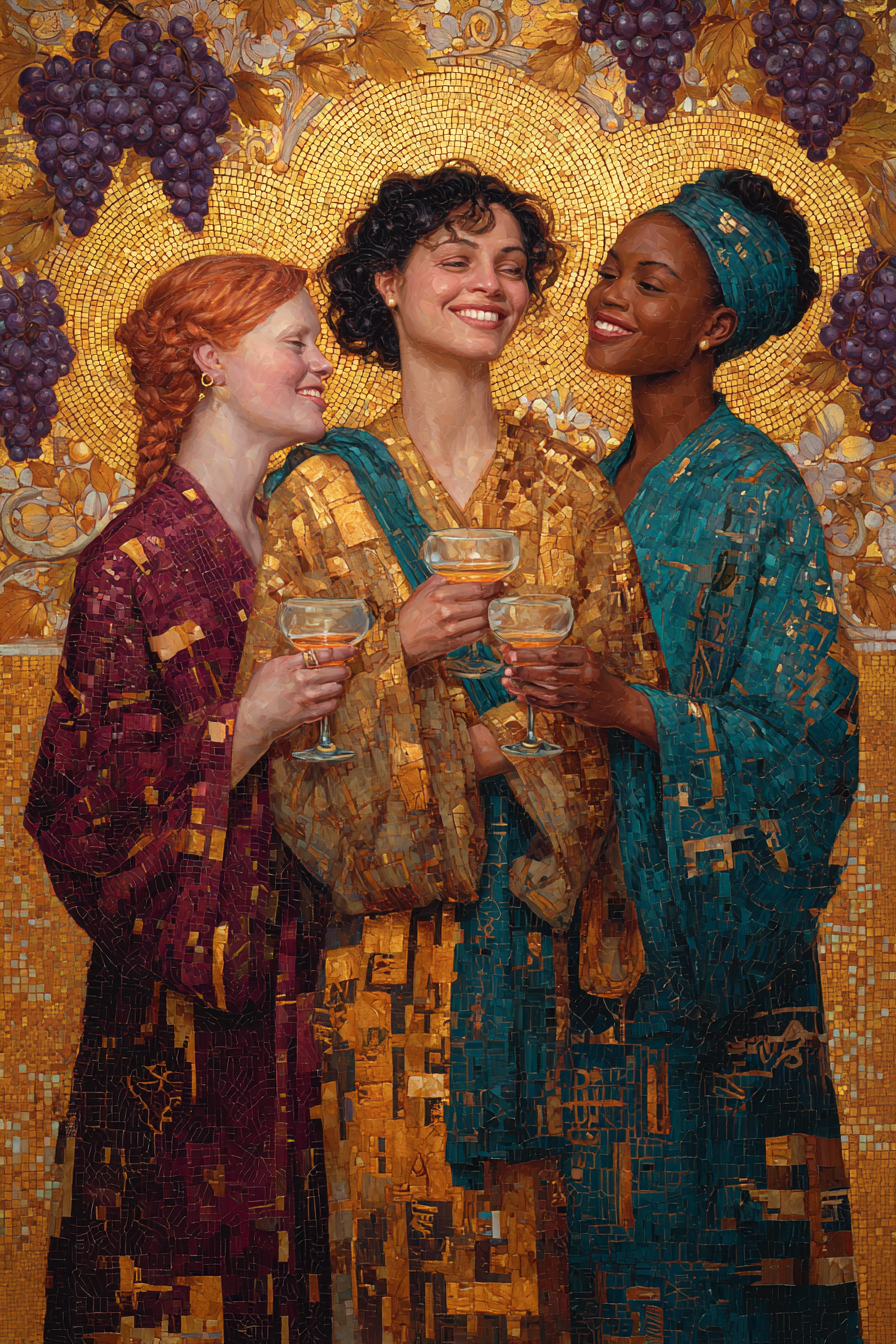 Three of Cups — illustration from The 4th Tarot