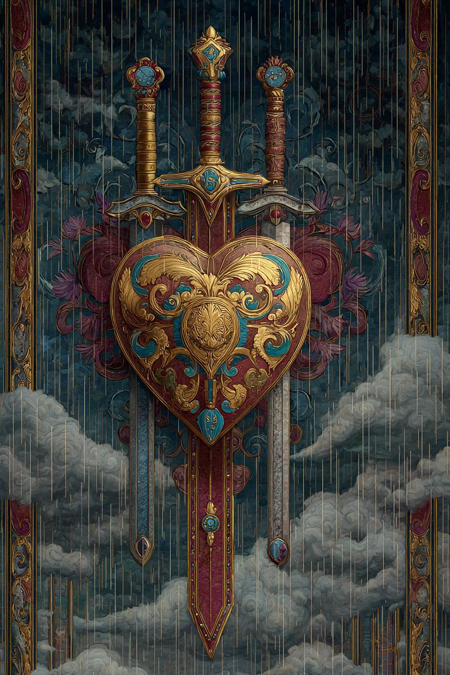 Three of Swords — illustration from The 4th Tarot