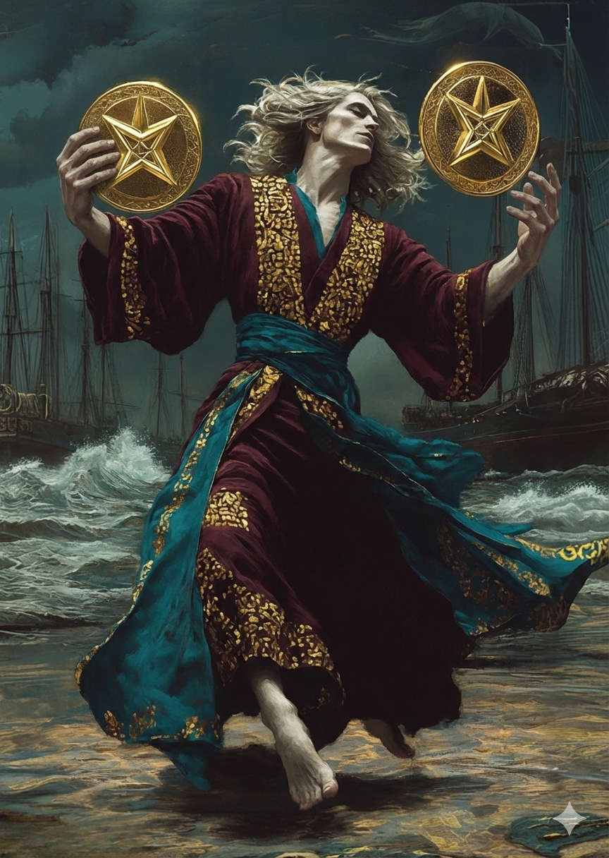 Two of Pentacles — illustration from The 4th Tarot